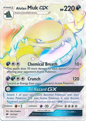 Alolan Muk Rainbow GX Hyper Rare Full Art // Pokémon kaart