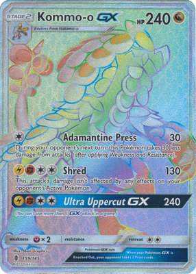 Kommo-o Rainbow GX Hyper Rare Full Art // Pokémon kaart (TAG-TEAM)