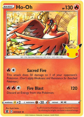 Ho-Oh Holo Rare - 1/25  // Pokémon kaart (Celebrations)